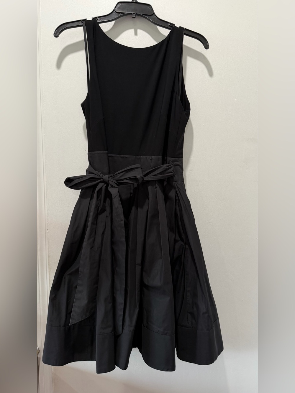 Ralph Lauren Black Sleeveless Tie-Waist Midi Dress